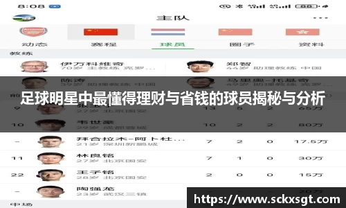 足球明星中最懂得理财与省钱的球员揭秘与分析